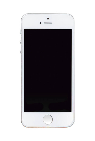 Белый смартфон изолирован на белом фоне
