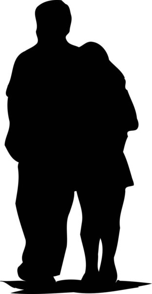 иконка пары силуэт, иллюстрация на белом фоне