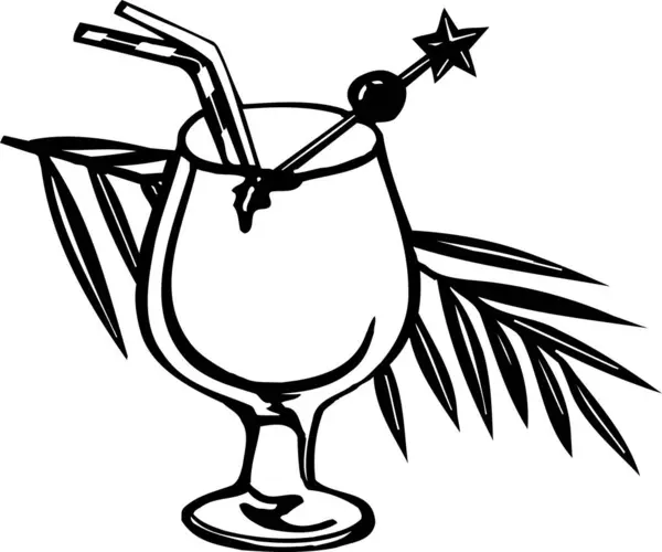 Cocktail Coconut Icon Vector Illustration — Stock Photo, Image