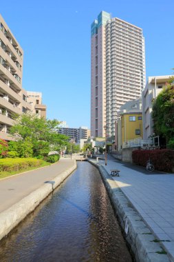 Modern şehir manzarası, kentsel ufuk çizgisi arkaplan görüntüsü 