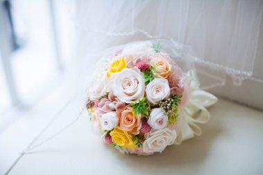 Güzel düğün buket arka plan üzerinde