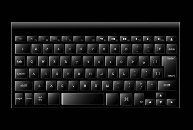 Siyah arkaplanda klavye bilgisayarı