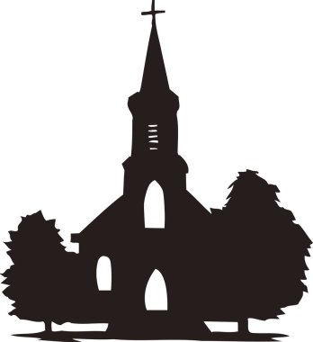 Kilise ikonunun siyah silüeti