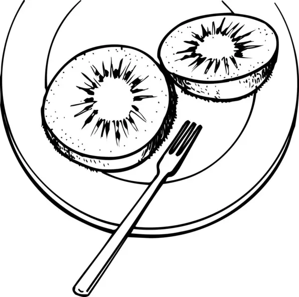 Ilustração Esboço Kiwi Conceito Comida — Fotografia de Stock