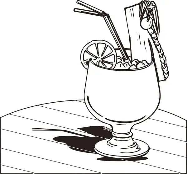 Cocktail Outline Illustration Food Concept — Stock Photo, Image