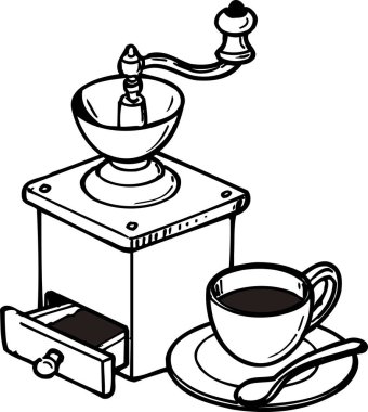 Kahve öğütücüsünün resim çizimi simgesi