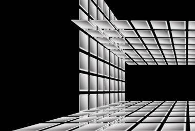 3D render soyut küpler