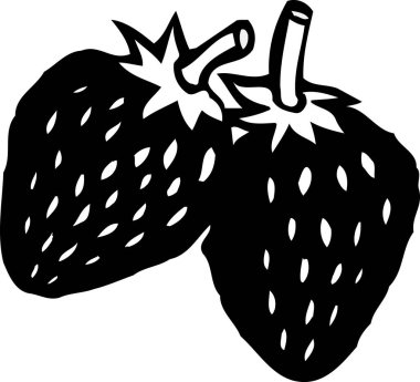 Çileklerin siyah silueti