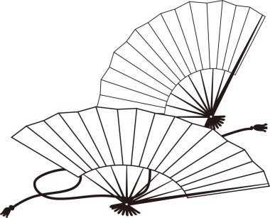 Japonca katlanan el fan çizgisi resim simgesi