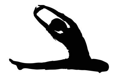 Yoga pozunun siyah silüeti