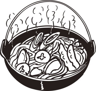 Hoto ana hatları illüstrasyon, yemek kavramı