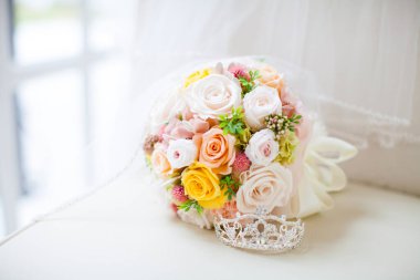 Güzel düğün buket arka plan üzerinde