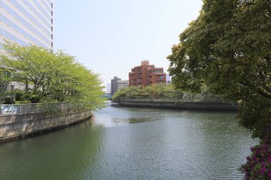 Modern şehir manzarası, kentsel ufuk çizgisi arkaplan görüntüsü 