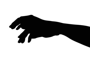 Bir elin basit siyah silueti, kavrama ya da tırmalama hareketi yapıyor..