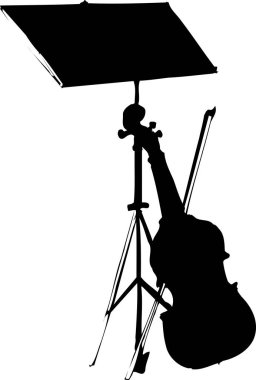 keman enstrümanının siyah silüeti