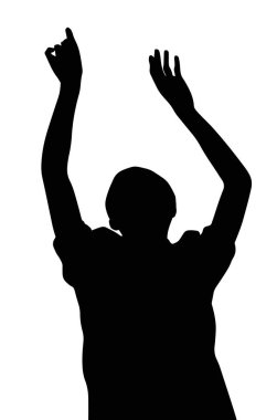 Beyaz arkaplanda insan siluetinin gösterimi