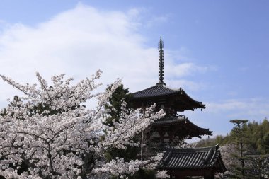 Eski bir Japon tapınağının sahne temsilcisi.