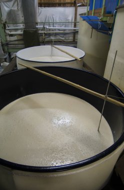 Japon Fabrikasında Büyük Beyaz Fermantasyon Fıçıları