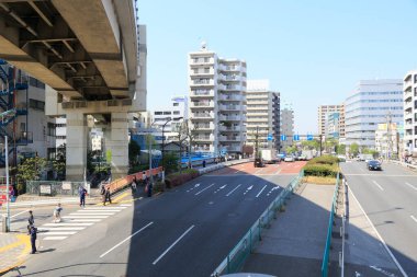 Modern şehir manzarası, kentsel ufuk çizgisi arkaplan görüntüsü 