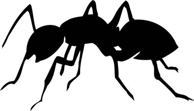 Beyaz arkaplanda karınca silueti.