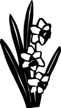 Çiçeksel elementlerle siyah beyaz Japon stili çizimler