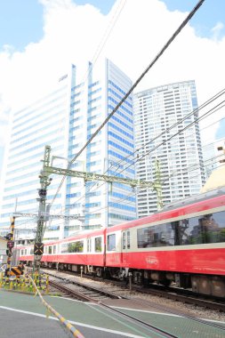 Modern şehir manzarası, kentsel ufuk çizgisi arkaplan görüntüsü 