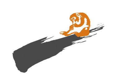 maymun silueti logo tasarımının çizimi