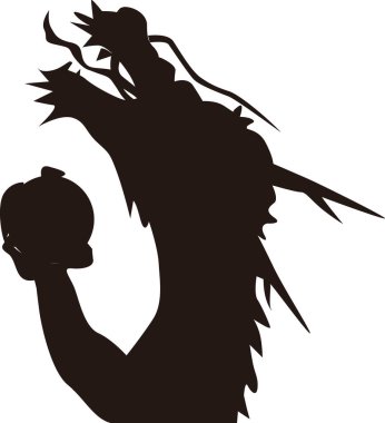 Beyaz arkaplanda siyah ejderha simgesi izole.