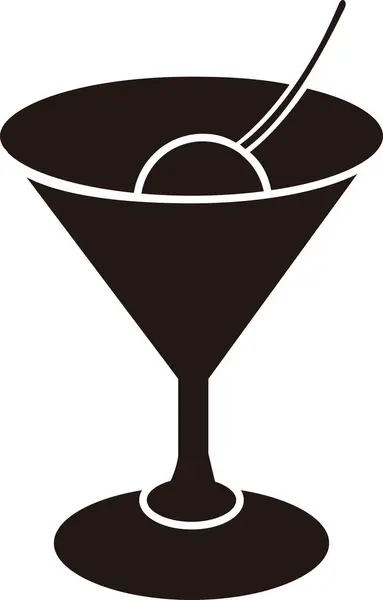 Silhouette Illustration Cocktail White Background — Stock Photo, Image
