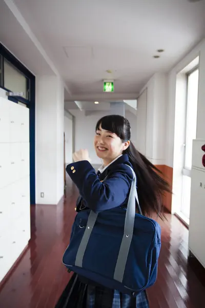 Joven Japonés Escolar Escuela — Foto de Stock