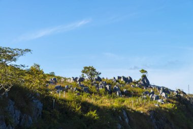 kayalar ve mavi gökyüzü ile güzel manzara