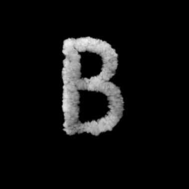 Siyah arkaplanda beyaz alfabe harfi B.               