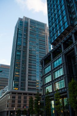  Japonya 'daki modern şehir gökdelenlerinin manzarası