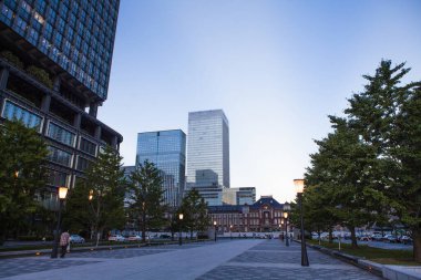  Japonya 'daki modern şehir gökdelenlerinin manzarası
