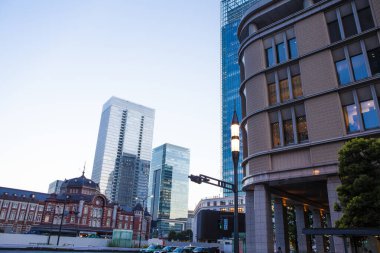  Japonya 'daki modern şehir gökdelenlerinin manzarası