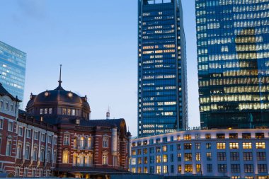  Japonya 'daki modern şehir gökdelenlerinin manzarası