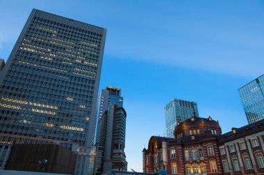  Japonya 'daki modern şehir gökdelenlerinin manzarası