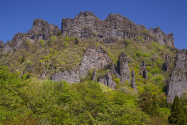 yeşil dağlar ve mavi gökyüzü 