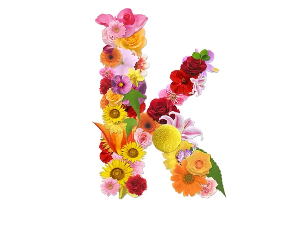 Carta Flores Coloridas Isoladas Fundo Branco Renderização — Fotografia de Stock