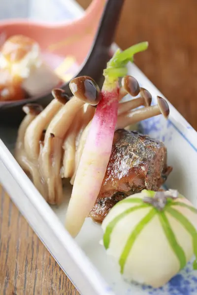 Nourriture Asiatique Champignons Viande Légumes — Photo