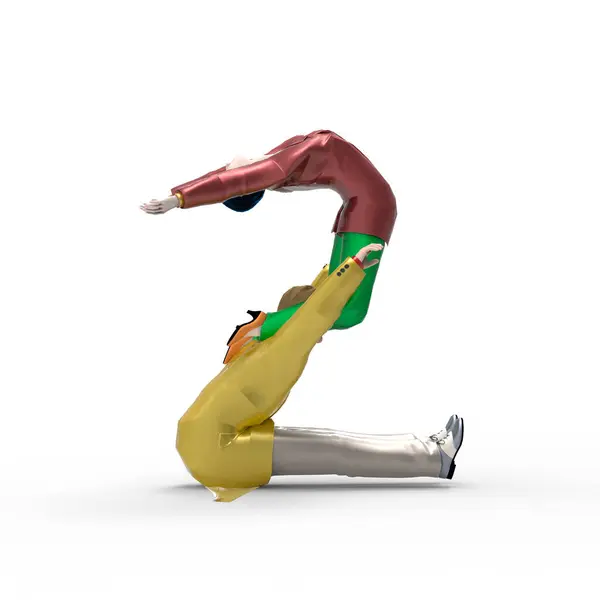 Számú Színes Emberi Figurákból Szimbólumformájú Kis Játékokból Készült — Stock Fotó