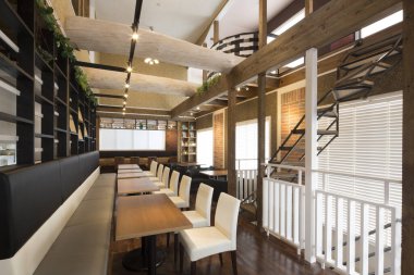 Asya restoranının modern ve şık iç mekanı