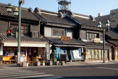 Kawagoe şehrinin güzel geleneksel mimarisi, Japonya.