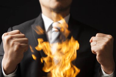 Aleve karşı savaşan iş adamı, kavramsal imaj