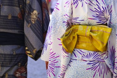Japonya 'da geleneksel Japon kimonosu.