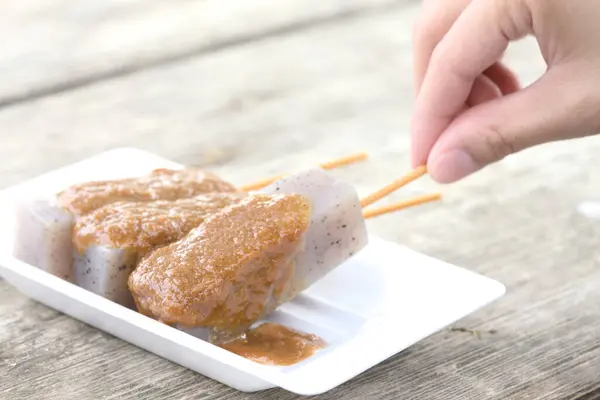 Miso Dengaku Der Hand Gekochter Konjak Mit Misosauce Japanische Küche — Stockfoto