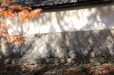 Sonbahar sezonunda şehir mimarisinin ayrıntıları, Japonya