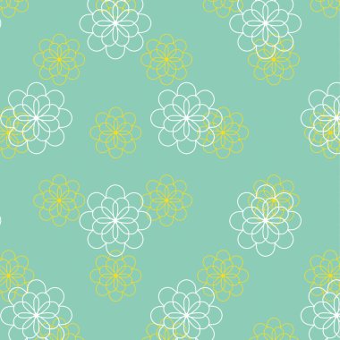 Çiçek desenli kusursuz vektör deseni