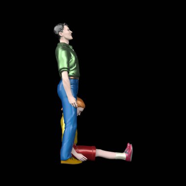 Renkli insan figürlerinden yaptığım mektup, sembol şeklinde küçük oyuncaklar. 