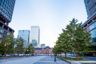  Japonya 'daki modern şehir gökdelenlerinin manzarası